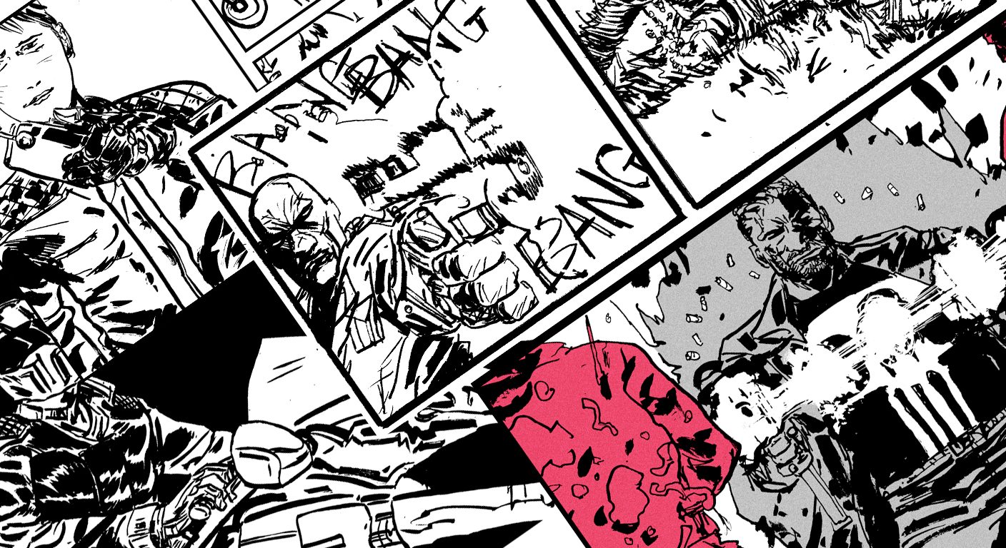 Comic book illustration representing graphic storytelling